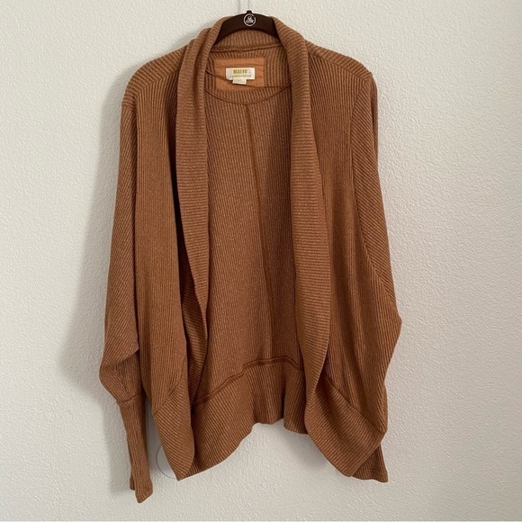 Maeve Anthropologie Size Small Brown Ingrid Cocoon Open Front Cardigan Sweater - Picture 1 of 4